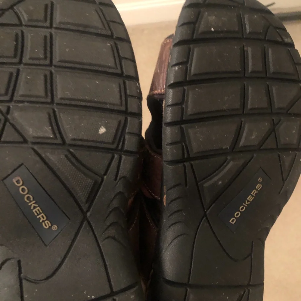 Dockers Men's Dark Brown Leather Slide Sandals